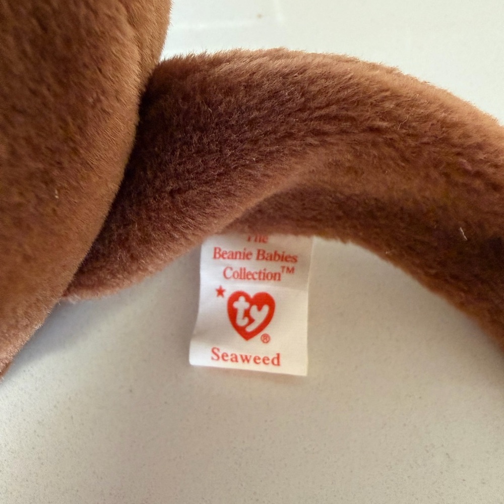 Ty Beanie Babies Seaweed The Otter With Tag Errors, Style - 4080 - Picture 7 of 9